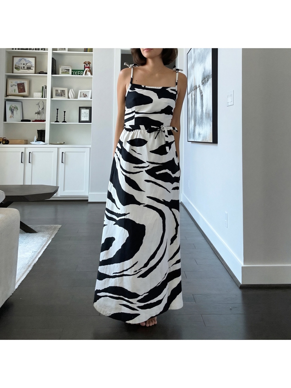 vintage Malia Honolulu Maxi Black and White dress